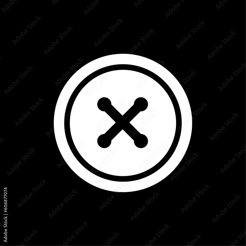 Clothing button icon. Sew-through button with four holes. Vector Illustration Clothing button icon. Sew-through button with four holes. Vector Illustration