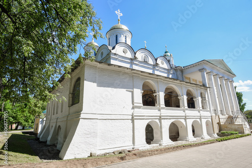 Transfiguration Cathedral on the territory of the Yaroslavl Kremlin, summer sunny day