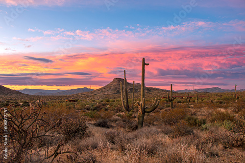 Sunset Skies At The Browns Ranch Trailhead In North Scottsdale AZ