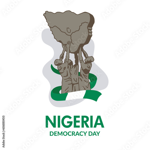 VECTORS. Editable banner for the Nigeria Democracy Day, June 12