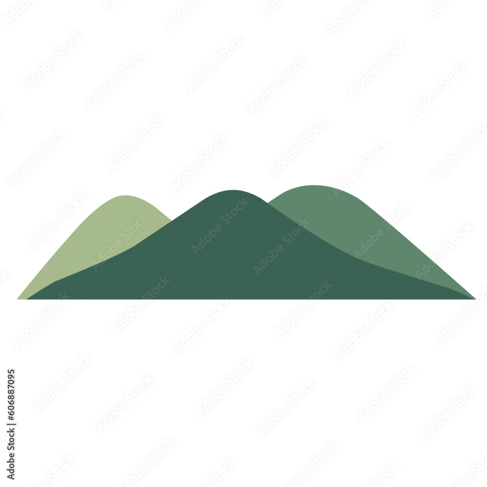 Flat Cartoon Mountain. Mountain Logo. Vector Illustration