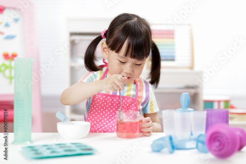 young girl making ice lolly for homeschooling