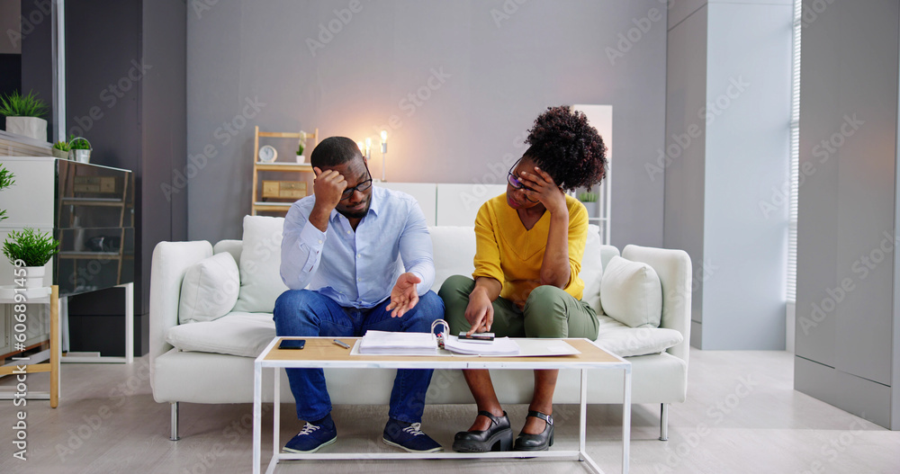 Family In Financial Trouble Having Stress Over Debt Family In Financial Trouble Having Stress Over Debt