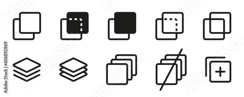 Layers and copy icon. Linear icon. Vector illustration