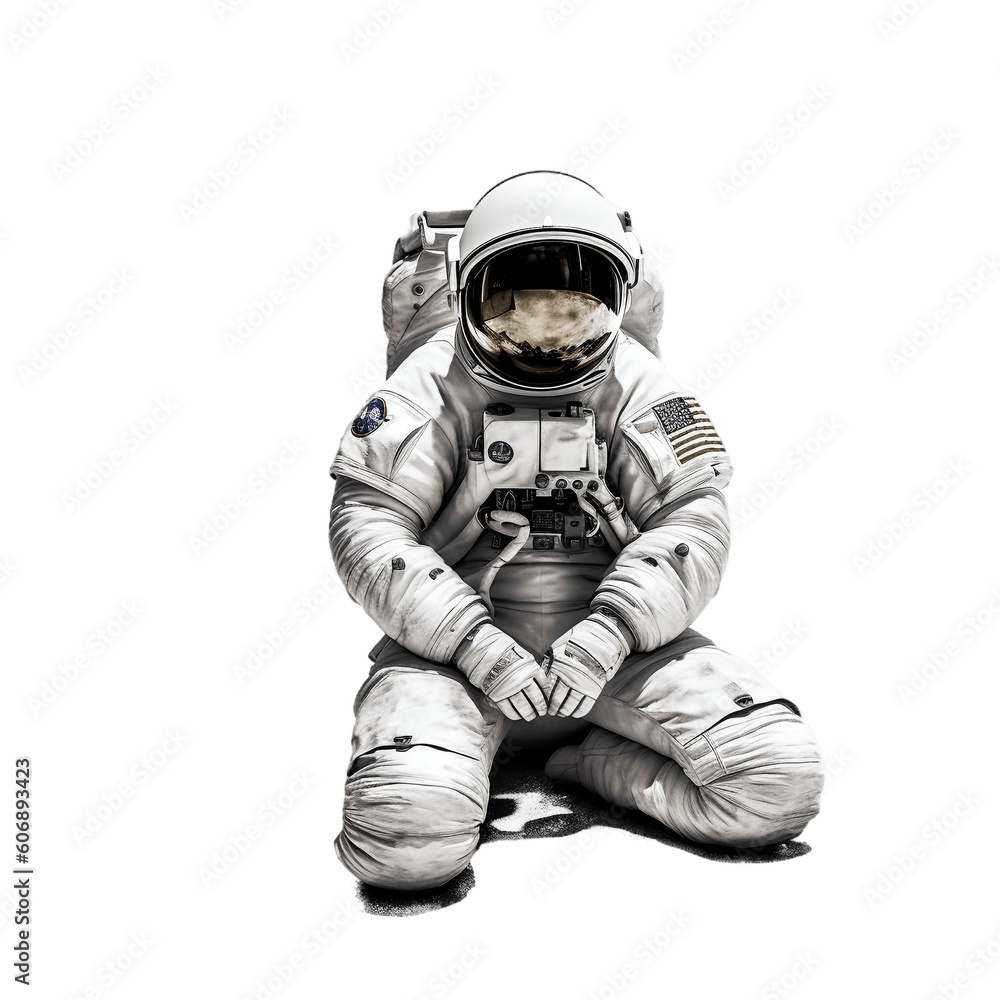Astronaut on Transparent Background. AI