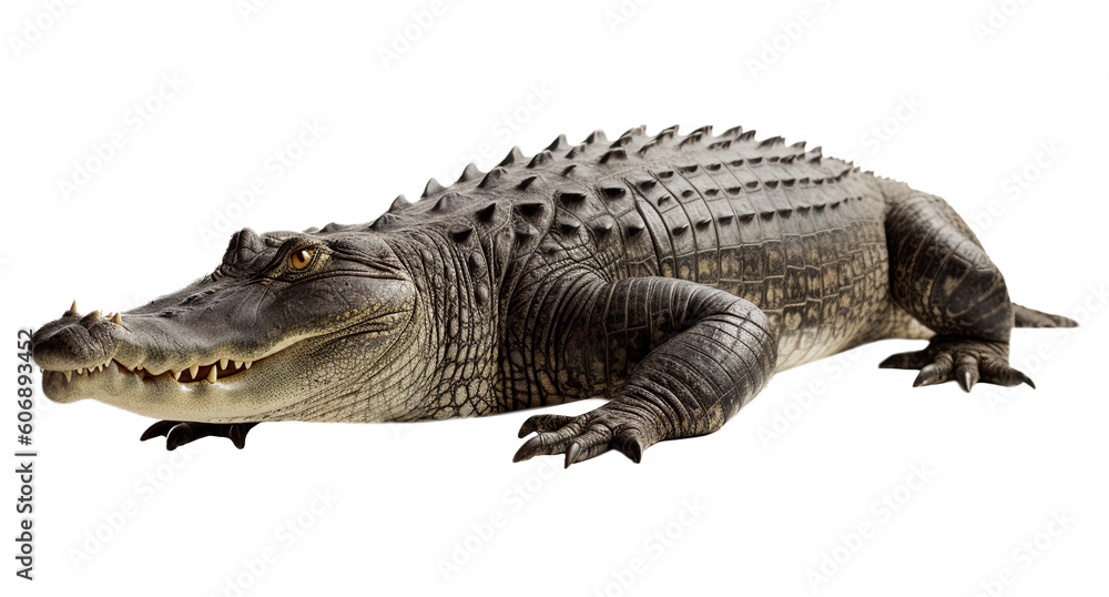 Alligator on transparent background. Generative AI. Alligator on transparent background. Generative AI.