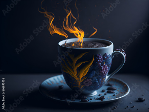 Cup of coffee. AI generated illustration