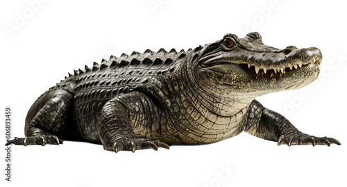 Alligator on transparent background created by generative AI.