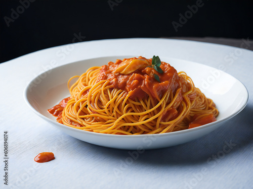 Gourmet Spaghetti Pasta Dish - Realistic Photo (AI Generated)