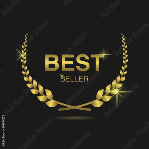 Best seller Golden laurel wreath label