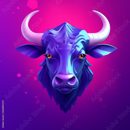 3d Bull design , eid ul azha, bull background created with generative ai © Grafigator