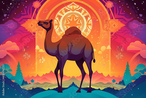 Silhouette of a camel - Eid al adha