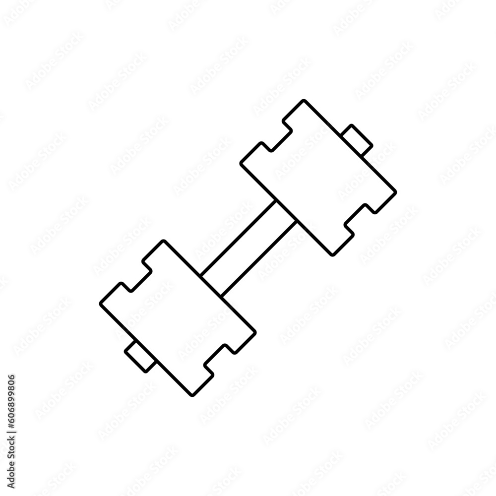 A dumbbell icon for sports on a white background. A dumbbell icon for sports on a white background.