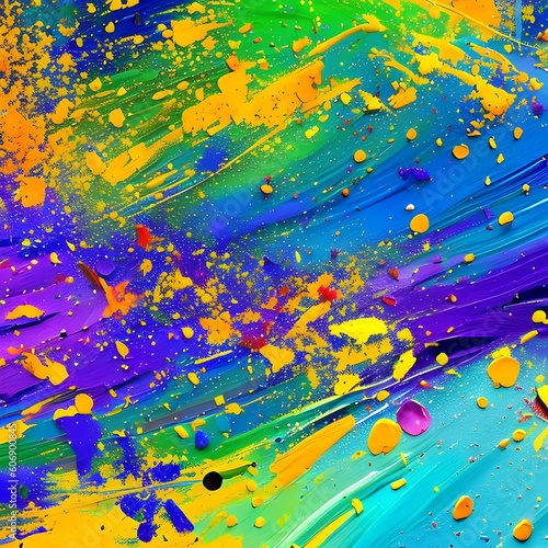 1419 Abstract Paint Splatters: An artistic and abstract background featuring vibrant paint splatters in dynamic and energetic colors, adding a sense of movement and artistic expression1, Generative AI
