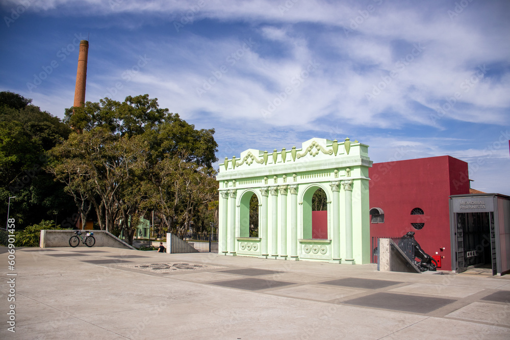 Obraz premium Memorial Paranista Curitiba Paraná Parana Brasil Beautiful Paranista Memorial in public square in the city of Curitiba Paraná Parana Brazil Beautiful