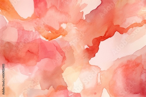 abstract peachy pink watercolor background. Coral terracotta color photo