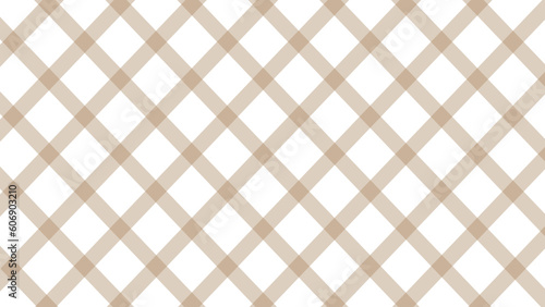 Diagonal brown plaid in the white background