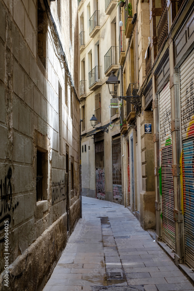 Street in barcelona Center (Barrio gotic)	
