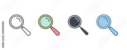 magnifying glass icon symbol template for graphic and web design collection logo vector illustration