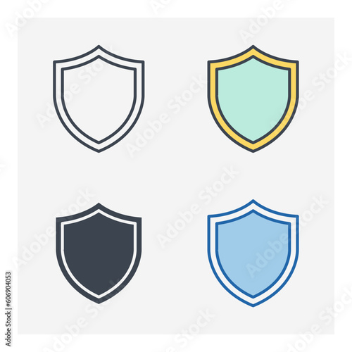 shield icon symbol template for graphic and web design collection logo vector illustration