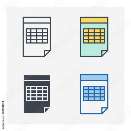 spreadsheet icon symbol template for graphic and web design collection logo vector illustration