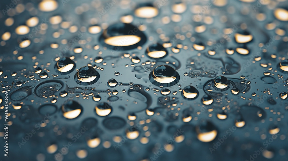 An abstract macro shot of water droplets on a metal surface, resembling a constellation of stars Generative AI An abstract macro shot of water droplets on a metal surface, resembling a constellation of stars Generative AI