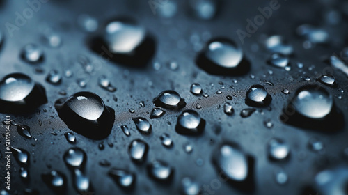 An abstract macro shot of water droplets on a textured surface, evoking a sense of tranquility Generative AI