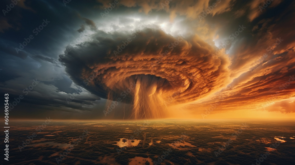 Whirling clouds creating a mesmerizing vortex in the heart of a storm Generative AI Whirling clouds creating a mesmerizing vortex in the heart of a storm Generative AI