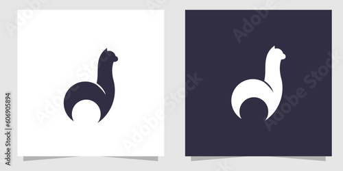Alpaca logo design template