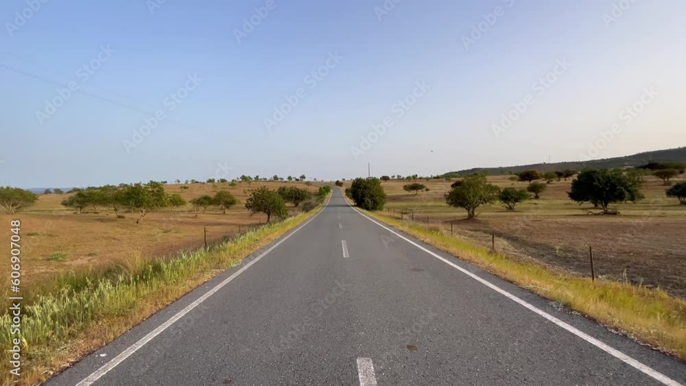empty road in the countryside. Country asphalt road, dolly forward view empty road in the countryside. Country asphalt road, dolly forward view