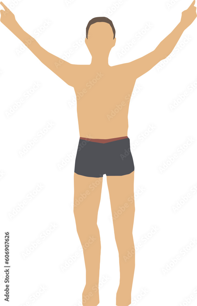 Standing Man Swimsuit 4 Vector Illustration Standing Man Swimsuit 4 Vector Illustration
