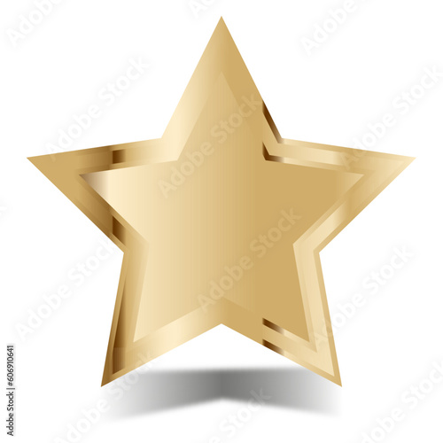 Single gold star. Vector  illustration 