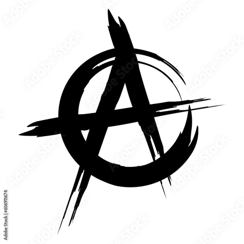 Anarchy symbol. The letter "A" is a sign of Anarchy. A - logo or icon for design. Vector illustration isolated on white background.