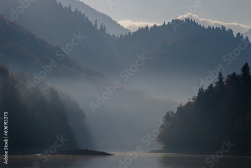 fog over the lake in montenegro 