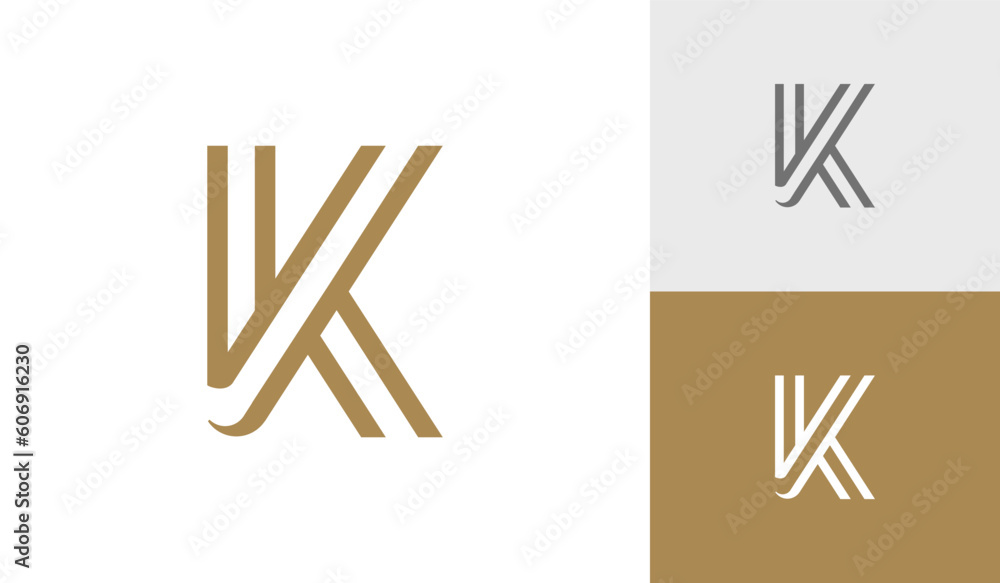 Letter K geometric initial monogram logo design Letter K geometric initial monogram logo design