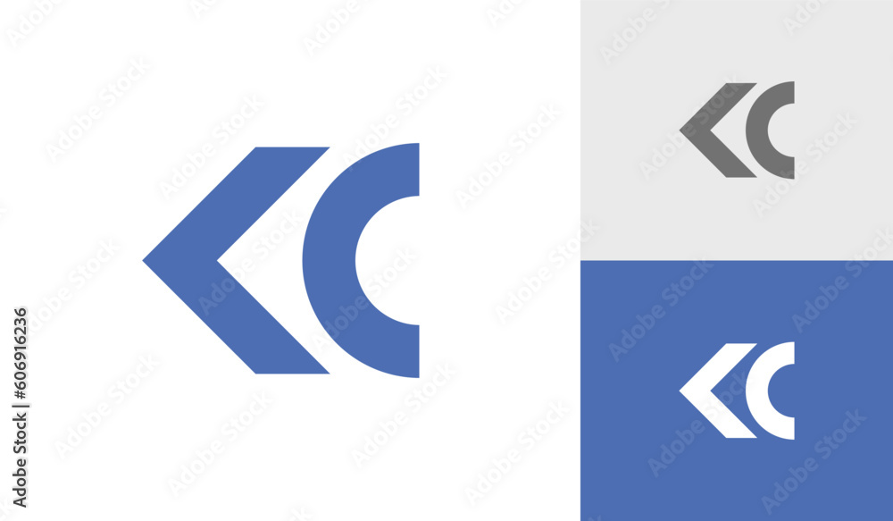 Abstract letter KC initial monogram logo design Abstract letter KC initial monogram logo design