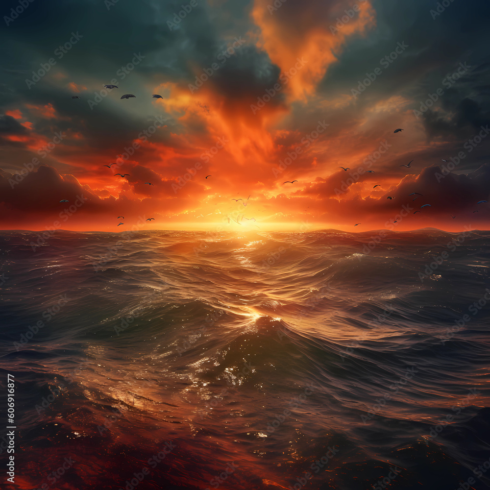 Fototapeta premium sunset over the sea