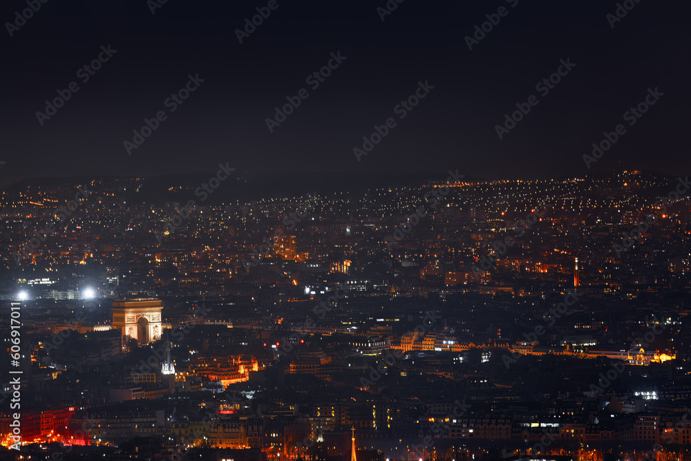 Paris illuminated in the night