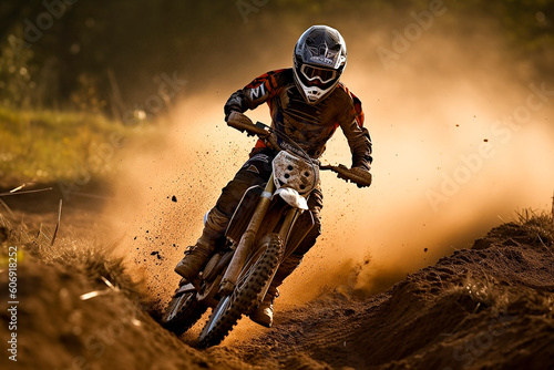 Foto A motocross biker performing Motocross is a sport