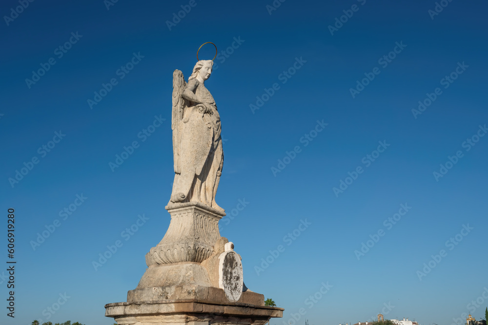 San Rafael Statue at Roman bridge of Cordoba - Cordoba, Andalusia, Spain