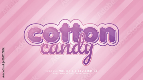 Cotton candy editable text effect font