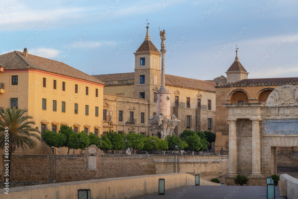 San Rafael triumphal monument and Episcopal Palace - Cordoba, Andalusia, Spain