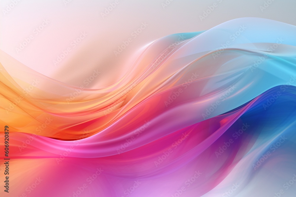 Fototapeta premium abstract rainbow glasses wave background. Data transfer concept Fantastic wallpaper, Ai Generative