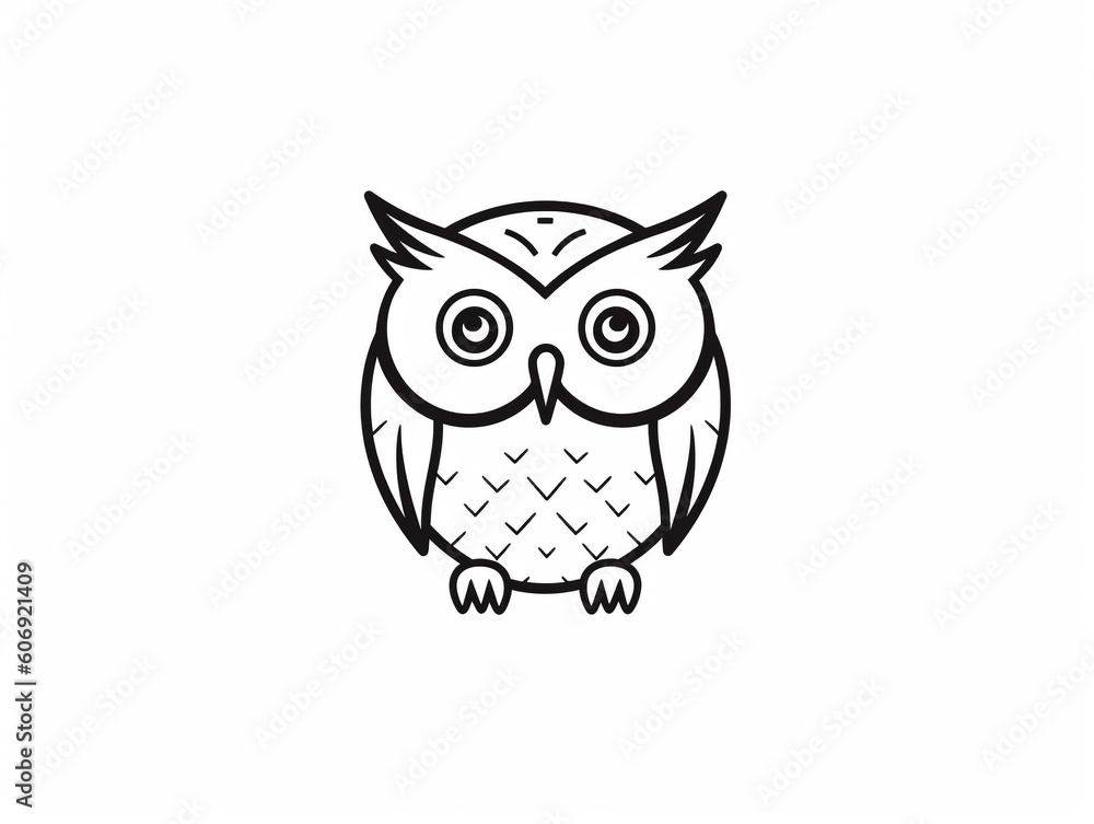 A Simple Line Drawing of an Owl | Generative AI A Simple Line Drawing of an Owl | Generative AI