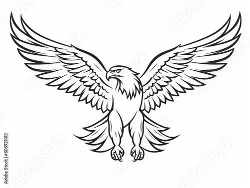 A Simple Line Drawing of an Eagle   Generative AI