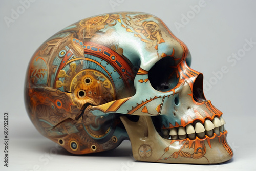 Magical colorful skull Generative AI