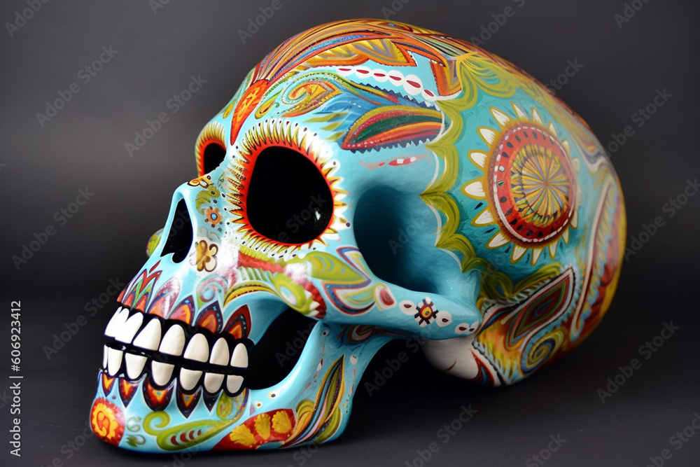 Magical colorful skull  Generative AI