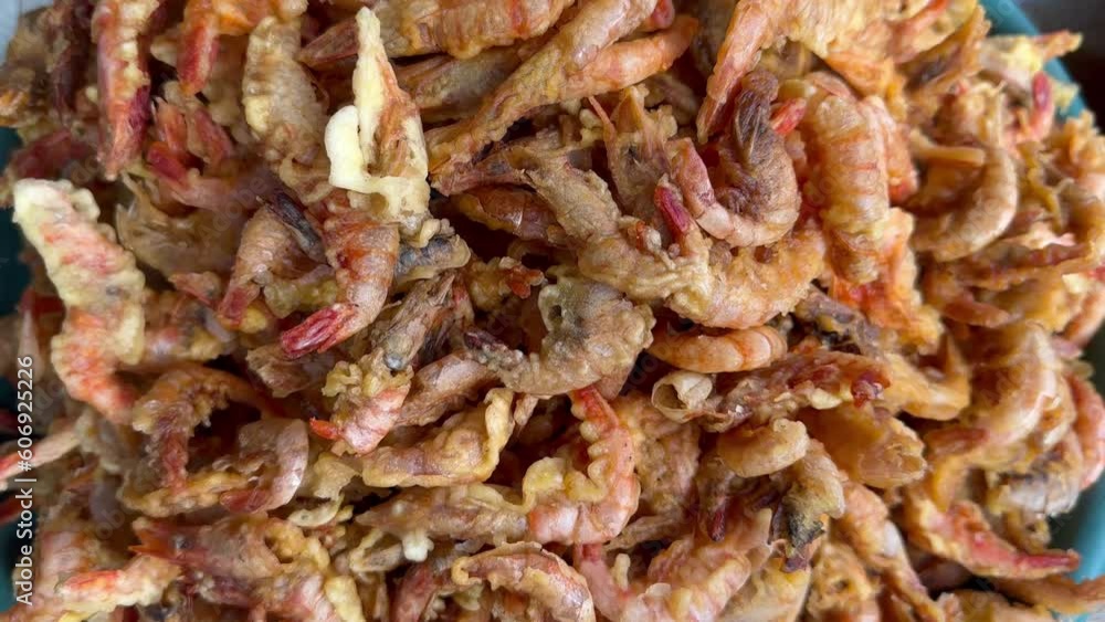 fried shrimp in close up view fried shrimp in close up view