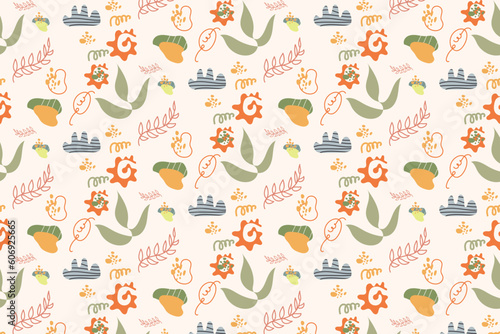 a seamless pattern with flowers