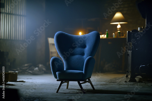 classic blue expensive armchair Generative AI